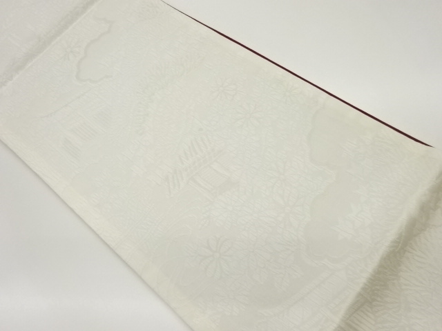 JAPANESE FUKURO OBI / CHAYATSUJI / WOVEN FLORAL PLANTS